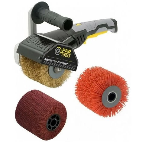 FARTOOLS Rénovateur REX120C 1300W, Avec 3 Brosses (laiton, Nylon Abrasif, Fibre Synthétique) FAR TOOLS 3 FARTOOLS Rénovateur REX120C 1300W, Avec 3 Brosses (laiton, Nylon Abrasif, Fibre Synthétique) FAR TOOLS