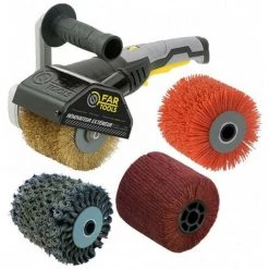 Rénovateur REX120C 1300W, Avec 4 Brosses (laiton, Métal Torsadé, Nylon Abrasif, Fibre Synthétique) FARTOOLS