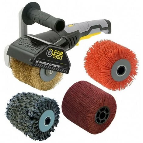 Rénovateur REX120C 1300W, Avec 4 Brosses (laiton, Métal Torsadé, Nylon Abrasif, Fibre Synthétique) FARTOOLS 3 Rénovateur REX120C 1300W, Avec 4 Brosses (laiton, Métal Torsadé, Nylon Abrasif, Fibre Synthétique) FARTOOLS