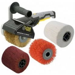 Rénovateur REX120C 1300W, Avec 4 Brosses (laiton, Nylon Abrasif, Fibre Synthétique, Coton) FARTOOLS