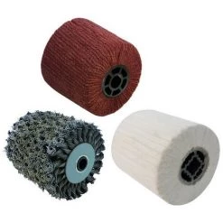 3 Brosses (métal Torsadé, Fibre Synthétique, Coton) Pour Renovateur REX 120C, REX 200, REX-H200 FARTOOLS