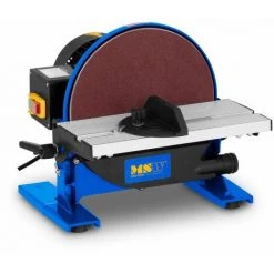 MSW Ponceuse Disque Stationnaire 550 W 1750 Tr/Min Table Inclinable 45° 1 Raccord - Argent, Noir