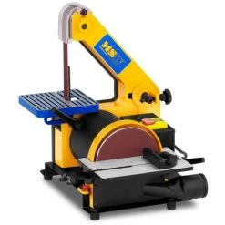 MSW Ponceuse Disque Bande Ruban Stationnaire 300 W 2950 Tr/Min Inclinable 2 Raccords - Argent