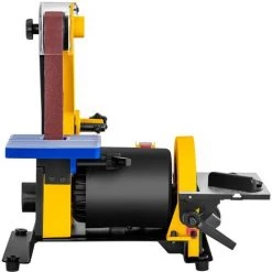 MSW Ponceuse Disque Bande Ruban Stationnaire 300 W 2950 Tr/Min Inclinable 2 Raccords - Argent -Ponceuse et polisseuse Soldes 14022436 3