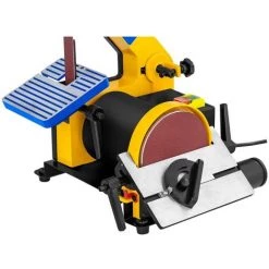 MSW Ponceuse Disque Bande Ruban Stationnaire 300 W 2950 Tr/Min Inclinable 2 Raccords - Argent -Ponceuse et polisseuse Soldes 14022436 4