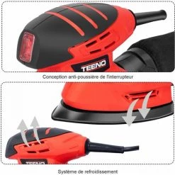 Multi Ponceuse Vibrante 130W TEENO - Rouge -Ponceuse et polisseuse Soldes 14627773 3