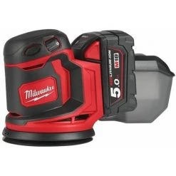 .MILWAUKEE. Milwaukee M18 BOS125-502B Set De Ponceuse Excentrique à Batterie Li-Ion (2x Batterie 5.0Ah) Dans Le Sac - 125mm
