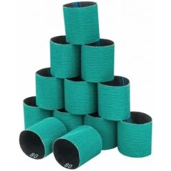 MSW Lot De 12 Bandes Abrasives Ponceuse Satineuse Électrique Grain 80 ; 90x100mm - Noir, Bleu Pâle