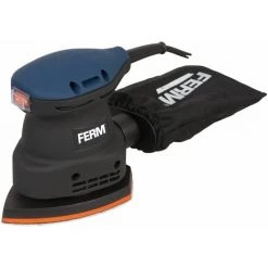 FERM PSM1013 Ponceuse à Paume 220W - Patin De Ponçage Avec Velcro - Incl. Sac à Poussière, Coffret Et 10 Papiers Abrasifs (G80 & G120) -Ponceuse et polisseuse Soldes 16294193 4