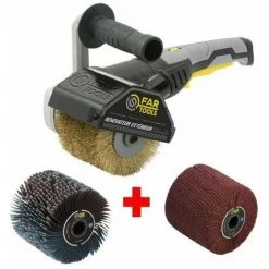FARTOOLS Pack 615127 : Rénovateur REX120C + Brosse Nylon Et Lanieres - Spécial Bois, Métal Et Pierre - Surfaces Planes Ou Com…