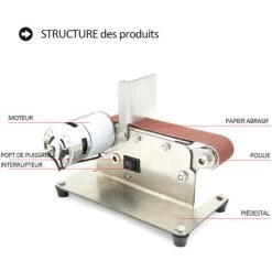ASUPERMALL Horizontale Ponceuse Mini Electrique Bande Abrasive Sander Multifonctions Grinder Bricolage Polissage Machine De Meulage, 775 Motor -Ponceuse et polisseuse Soldes 20277877 2
