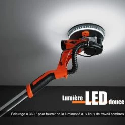 COSTWAY Ponceuse De Plaque De Plâtre 750W, Ponceuse De Plaque De Plâtre Electrique Avec Lumière LED, Sac De Collection, 6 Vitesses Variables 800-1750 Tr/min -Ponceuse et polisseuse Soldes 20278962 4