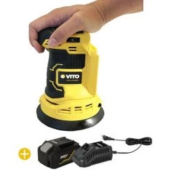 VITO PRO-POWER Ponceuse Excentrique Orbitale 20V Lithium Ion 125mm+ BATTERIE 6AH VITO EGO LI + Chargeur RAPIDE