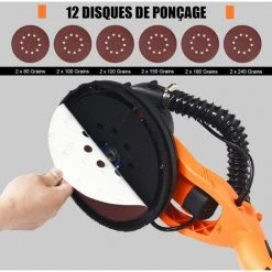 COSTWAY Ponceuse Girafe 750W Ø 225 Mm Avec12 Disques Abrasifs -Ponceuse et polisseuse Soldes 23622732 3