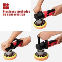 COSTWAY 800W Machine à Polir,Polissage, 6 Vitesse Variable Avec 150mm Polissage De Tampon 4 Patins Pour Polir, Poncer,Cirer,Coffet De Polissage -Ponceuse et polisseuse Soldes 26233649 4