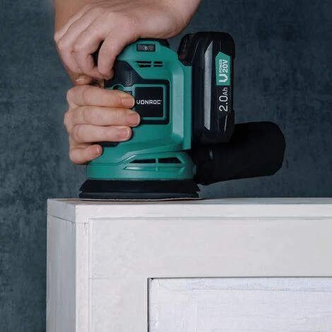 VONROC Ponceuse Excentrique Sans Fil 20V - Ø125mm – Sans Batterie Ni Chargeur - Connexion D’aspirateur Et Sac D’aspirateur Inclus 4 VONROC Ponceuse Excentrique Sans Fil 20V - Ø125mm – Sans Batterie Ni Chargeur - Connexion D’aspirateur Et Sac D’aspirateur Inclus – Image 2