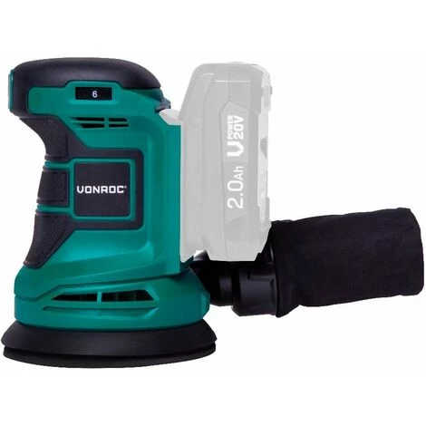VONROC Ponceuse Excentrique Sans Fil 20V - Ø125mm – Sans Batterie Ni Chargeur - Connexion D’aspirateur Et Sac D’aspirateur Inclus 6 VONROC Ponceuse Excentrique Sans Fil 20V - Ø125mm – Sans Batterie Ni Chargeur - Connexion D’aspirateur Et Sac D’aspirateur Inclus – Image 4