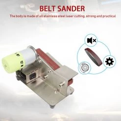 HAPPYSHOPPING Machine Aaffuter Aangle Fixe De 15 Degres Mini Machine Acourroie Miniature 895 Metal Nu + Alimentation De 96 Watts Petite Norme Europeenne -Ponceuse et polisseuse Soldes 28003982 5