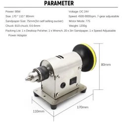 ASUPERMALL Multifonction Bijoux Rock Polissage Machine Tampon Bijoux Grinder Mill Polisseuse Bijoux Benchtop Polisseuse Avec 20Pc Poncer Eu Plug -Ponceuse et polisseuse Soldes 28062958 4