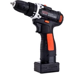 ASUPERMALL 25V Perceuse Sans Fil / Driver Kit 1350Rpm Vitesse Variable Polisseuse Voiture Tampon Waxer Set Power Tournevis Avec La Lumiere Rechargeable Avec 5 Bits