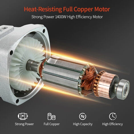 HAPPYSHOPPING 1400W Car Beauty Polisseuse Électrique De Poche Ménage Carrelage De Sol En Marbre Réparation De Cirage Machine De Polissage Glaçure Scellant Moteur En Cuivre Intégré / Noir + Norme Européenne 4 HAPPYSHOPPING 1400W Car Beauty Polisseuse Électrique De Poche Ménage Carrelage De Sol En Marbre Réparation De Cirage Machine De Polissage Glaçure Scellant Moteur En Cuivre Intégré / Noir + Norme Européenne – Image 2