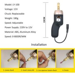HAPPYSHOPPING LY-100 Meuleuse Electrique Standard Europeenne Mini Machine De Gravure Petite Perceuse Electrique -Ponceuse et polisseuse Soldes 28356235 3