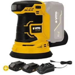 VITO PRO-POWER Ponceuse Excentrique Orbitale 125mm 20V VITO EGO LI + 2 BATTERIE 4AH Lithium Ion+ Chargeur -Ponceuse et polisseuse Soldes 29366633 3