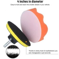 ASUPERMALL Polissage Kit De 4 Pouces De Mousse Raper Pads Avec Pad Laine Waffle Mousse Plaque D'Appui, 10Pcs -Ponceuse et polisseuse Soldes 29661922 2