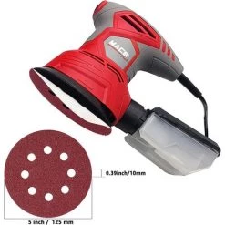 BEARSU Ponceuse Excentrique, Pour Disques Abrasifs 125 Mm, 12 000 Tr / Min. Ponceuse électrique Avec Dépoussiéreur -Ponceuse et polisseuse Soldes 29667583 2