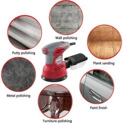 BEARSU Ponceuse Excentrique, Pour Disques Abrasifs 125 Mm, 12 000 Tr / Min. Ponceuse électrique Avec Dépoussiéreur -Ponceuse et polisseuse Soldes 29667583 5