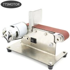 HAPPYSHOPPING Mini Machine A Courroie Horizontale Bureau A Domicile Mini Machine A Courroie Machine A Polir Bricolage Ponceuse A Bois Petite Norme Europeenne Avec Moteur 775