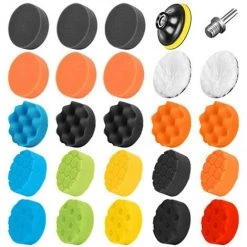 PERLE RARE 25 Pièces 80mm Polissage Pad Éponge De Polissage Éponge Polir Kit Pour Avec M14 Foret Pour Voiture Ponçage Polissage Pour RO/DA Double Action Polisseuse Polissage