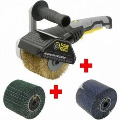 FARTOOLS PACK REX120C RENOVATEUR EXTERIEUR + BROSSE A LAMELLES ABRASIVES + BROSSE FIBRE SYNTHETIQUE ET LAMELLES ABRASIVES
