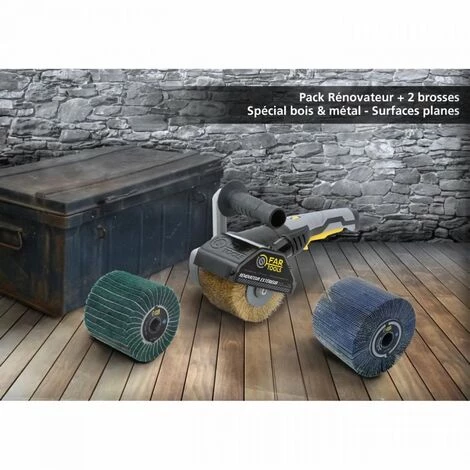 FARTOOLS PACK REX120C RENOVATEUR EXTERIEUR + BROSSE A LAMELLES ABRASIVES + BROSSE FIBRE SYNTHETIQUE ET LAMELLES ABRASIVES 4 FARTOOLS PACK REX120C RENOVATEUR EXTERIEUR + BROSSE A LAMELLES ABRASIVES + BROSSE FIBRE SYNTHETIQUE ET LAMELLES ABRASIVES – Image 2
