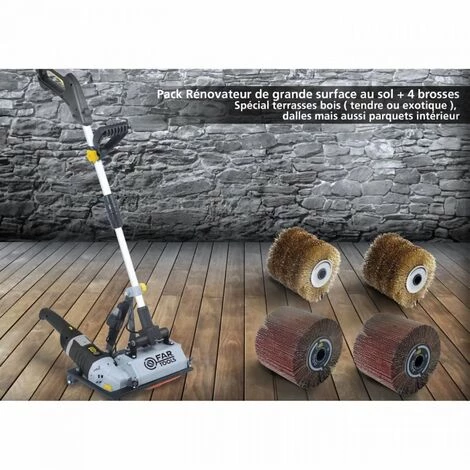 FARTOOLS PACK GRAND RENOVATEUR SUR PIED POUR SURFACE AU SOL + 2 BROSSES FIL LAITONNE + 2 BROSSES LAMELLES ABRASIVES 3 FARTOOLS PACK GRAND RENOVATEUR SUR PIED POUR SURFACE AU SOL + 2 BROSSES FIL LAITONNE + 2 BROSSES LAMELLES ABRASIVES