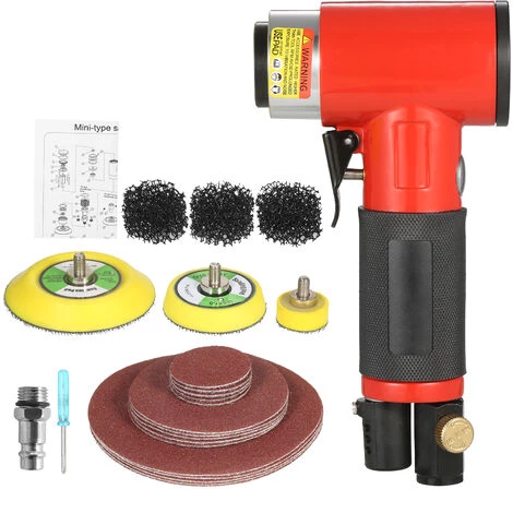 ASUPERMALL KKmoon Air Sander Avec 1/2/3 Pouces Disques Sable Orbitale Aleatoire Pneumatique Sander PNEUMATIQUE Sanders Polisseur Avec 15 Sandpapers 4 ASUPERMALL KKmoon Air Sander Avec 1/2/3 Pouces Disques Sable Orbitale Aleatoire Pneumatique Sander PNEUMATIQUE Sanders Polisseur Avec 15 Sandpapers – Image 2