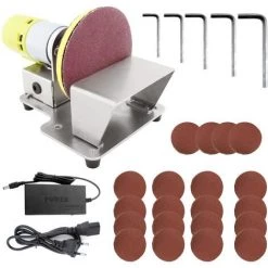 Kkmoon Electrique Rotatif Polisseuse Table Disc Sander Avec 7 Vitesse Variable 20 Pieces 3 Pouces Disques Abrasifs Pour Polissage De Finition Broyage De Bois En Plastique -Ponceuse et polisseuse Soldes 33971697 3