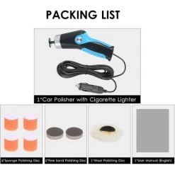 Kkmoon 60W Mini Polisseuse Avec Allume-Cigare 8500Rpm Vitesse Variable Voiture Electrique Polisseuse Polisseuse Nettoyage Polissage Fartage Machine Automobile Surface Reparation Rayures Outil Scratch Remover, Bleu -Ponceuse et polisseuse Soldes 33971721 3