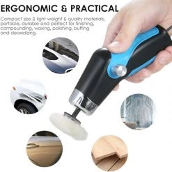 Kkmoon 60W Mini Polisseuse Avec Allume-Cigare 8500Rpm Vitesse Variable Voiture Electrique Polisseuse Polisseuse Nettoyage Polissage Fartage Machine Automobile Surface Reparation Rayures Outil Scratch Remover, Bleu -Ponceuse et polisseuse Soldes 33971721 5