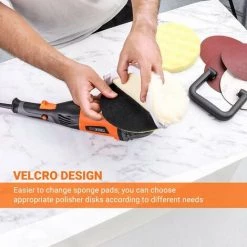 TACKLIFE Polisseuse, 1200W Machine à Polir Les Voitures, 1500-3500RPM, 6 Vitesse Variable, Plaque Remplaçable De 180 Mm, Poignée En D, Convient Au Polissage Des Voitures, Bateaux, Meubles - PPGJ05A -Ponceuse et polisseuse Soldes 33981992 3