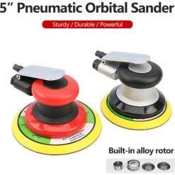 ASUPERMALL Kkmoon 5" Pneumatique Sander Pneumatique Polisseuse Air Sander Air Palm Orbital Sander Grinder Palm Sander Poncage Machine-Outil -Ponceuse et polisseuse Soldes 34190651 4