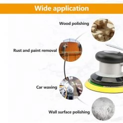 ASUPERMALL Kkmoon 5" Pneumatique Sander Pneumatique Polisseuse Air Sander Air Palm Orbital Sander Grinder Palm Sander Poncage Machine-Outil -Ponceuse et polisseuse Soldes 34190651 5