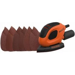 BLACK & DECKER Ponceuse De Détail Mouse Filaire 55W + 6 Brasifs