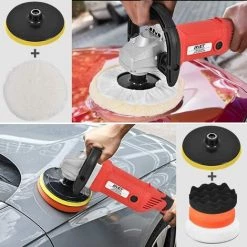 GOPLUS Machine à Polir Polisseuse Rectifieuse 1500 W 230V En Noir Avec De 1000 à 3000 Révolutions Par Minute De Vitesse Et Un Set D’Accessoires Pour Polissage De Voiture -Ponceuse et polisseuse Soldes 34761906 3