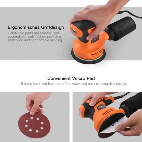 TACKLIFE Ponceuse Excentrique 280W, 6 Vitesses (6,000-13,000rpm), 10 * 125mm Disques Abrasifs (80 Grains) Et 3 Accessoires De Polissage (tissu Microfibre, éponge Et Laine) Inclus, Collecte De La Poussière.-PRS02A 5 TACKLIFE Ponceuse Excentrique 280W, 6 Vitesses (6,000-13,000rpm), 10 * 125mm Disques Abrasifs (80 Grains) Et 3 Accessoires De Polissage (tissu Microfibre, éponge Et Laine) Inclus, Collecte De La Poussière.-PRS02A – Image 3
