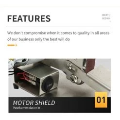 MERKMAK Mini Ponceuse A Bande Electrique Bricolage Meuleuse De Polissage Affuteuse A Angle Fixe Avec Accessoires 330x15 Mm -Ponceuse et polisseuse Soldes 35550859 3