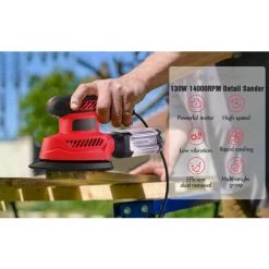 METERK La Ponceuse De La Souris 130W De La Metre Comprend 20 Pcs Poncage Du Papier Ue -Ponceuse et polisseuse Soldes 37155194 3