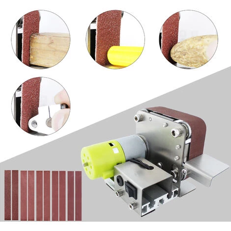 ASUPERMALL Mini Ponceuse à Bande électrique, Ponceuse à Vitesse Variable Avec 10 Bandes Abrasives Pour Le Polissage Du Bois, De LAcrylique Et Du Métal 4 ASUPERMALL Mini Ponceuse à Bande électrique, Ponceuse à Vitesse Variable Avec 10 Bandes Abrasives Pour Le Polissage Du Bois, De LAcrylique Et Du Métal – Image 2