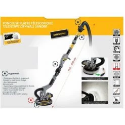 PEUGEOT PSP Peugeot - Ponceuse Placo Plâtre Télescopique 810W 225mm - ENERGYSand-225 -Ponceuse et polisseuse Soldes 3767294 2
