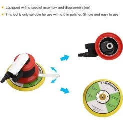 HAPPYSHOPPING Ponceuse Pneumatique 6 Pouces Polissage Ponçage Cirage Pour Mur De Voiture Bois Metal 13500 Tr/min Rouge, Modele: Rouge 11 HAPPYSHOPPING Ponceuse Pneumatique 6 Pouces Polissage Ponçage Cirage Pour Mur De Voiture Bois Metal 13500 Tr/min Rouge, Modele: Rouge -Ponceuse et polisseuse Soldes 38677844 5